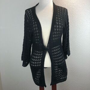 NWT Tapemeasure Black Cardigan Sweater Size M